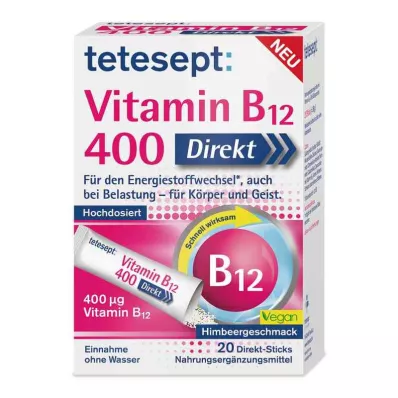 Tetesept Vitamīns B12 400 Direct Sticks (20 gab.) Tetesept Vitamīns B12 400 Direct Sticks (20 gab.)