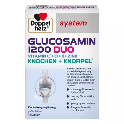 Doppelherz Glucosamine 1200 Duo sistēmas kombinētais iepakojums, 60 gab