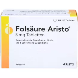 FOLSÄURE ARISTO 5 mg tabletes, 100 gab