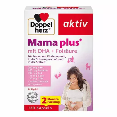 Doppelherz Mama plus ar DHA + folijskābes kapsulas, 120 gab