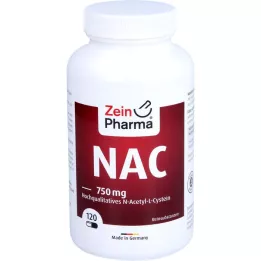 NAC 750 mg augstas kvalitātes N-acetil-L-cisteīna kapsulas, 120 kapsulas