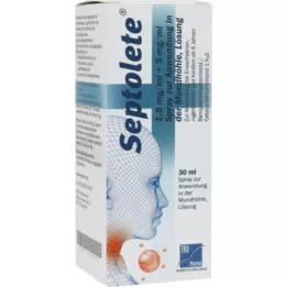 SEPTOLETE 1,5 mg/ml + 5 mg/ml perorālais aerosols, 30 ml