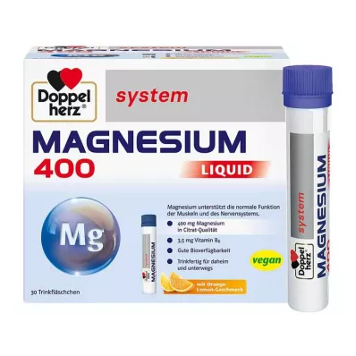 DOPPELHERZ Magnijs 400 Šķidruma sistēmas dzeramais amp., 30 gab DOPPELHERZ Magnijs 400 Šķidruma sistēmas dzeramais amp., 30 gab