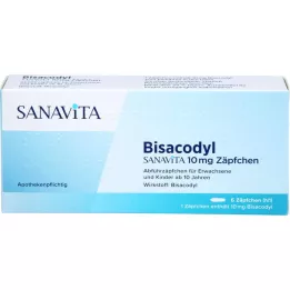 BISACODYL SANAVITA 10 mg svecītes, 6 gab
