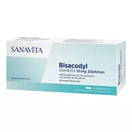 BISACODYL SANAVITA 10 mg svecītes, 6 gab
