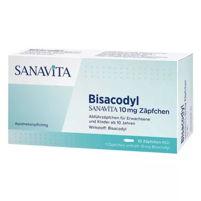 BISACODYL SANAVITA 10 mg svecītes, 10 gab