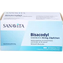 BISACODYL SANAVITA 10 mg svecītes, 30 gab