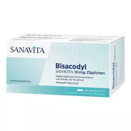 BISACODYL SANAVITA 10 mg svecītes, 30 gab