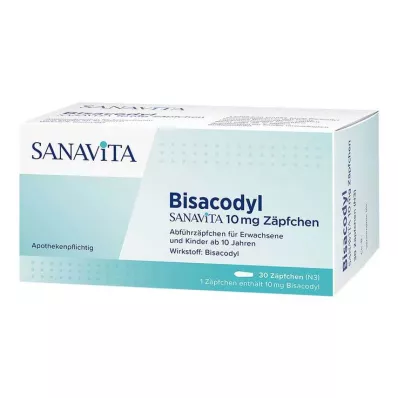 BISACODYL SANAVITA 10 mg svecītes, 30 gab BISACODYL SANAVITA 10 mg svecītes, 30 gab