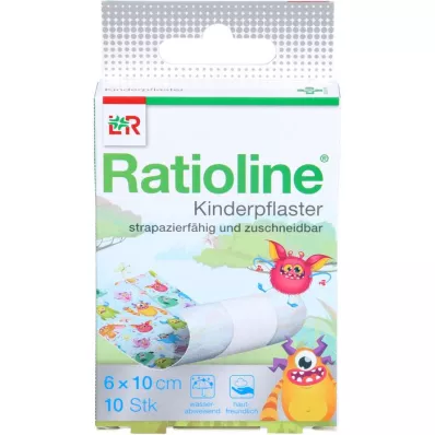 RATIOLINE Bērnu plāksteri, sagriezti pēc izmēra 6 cmx1 m, 10 gab