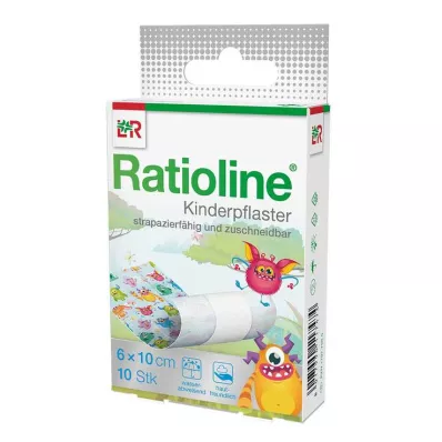 RATIOLINE Bērnu plāksteri, sagriezti pēc izmēra 6 cmx1 m, 10 gab RATIOLINE Bērnu plāksteri, sagriezti pēc izmēra 6 cmx1 m, 10 gab