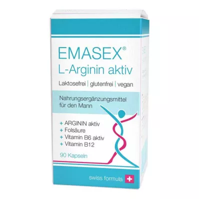 EMASEX L-arginīns aktīvās kapsulas, 90 kapsulas