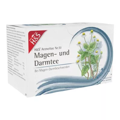 H&S Kuņģa un zarnu tējas filtrēšanas maisiņi, 20X2,0 g H&S Kuņģa un zarnu tējas filtrēšanas maisiņi, 20X2,0 g