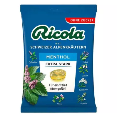 Ricola bezcukura maisiņš ar mentola īpaši stiprām konfektēm, 75 g Ricola bezcukura maisiņš ar mentola īpaši stiprām konfektēm, 75 g