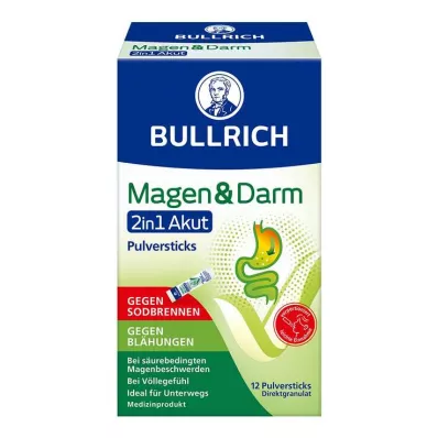 BULLRICH Kuņģis & Zarnas 2in1 Akūtas pulverveida nūjiņas, 12 gab BULLRICH Kuņģis & Zarnas 2in1 Akūtas pulverveida nūjiņas, 12 gab