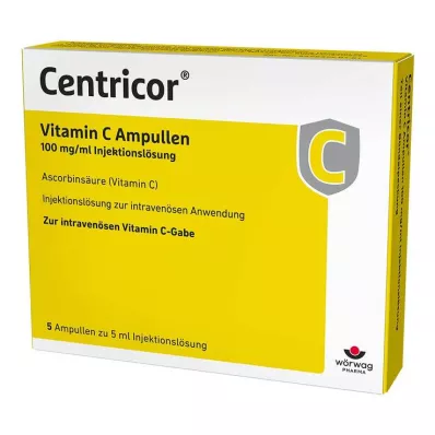 CENTRICOR C vitamīna ampulas 100 mg/ml injicējamam šķīdumam, 5X5 ml