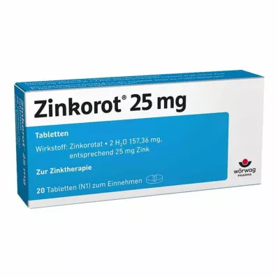 ZINKOROT 25 mg tabletes, 20 gab