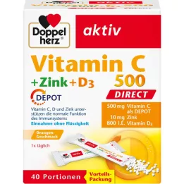 DOPPELHERZ C vitamīns 500+Cinka+D3 Depot DIRECT Pel., 40 gab