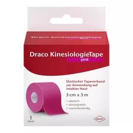 DRACO KINESIOLOGIETAPE 5 cmx5 m rozā, 1 gab