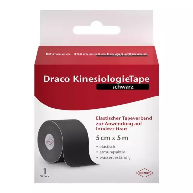 Draco kinezioloģiskā lente 5 cmx5 m melna, 1 gab
