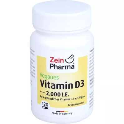 VITAMIN D3 2000 I.U. vegāniskās kapsulas, 120 gab