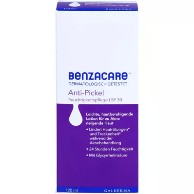 BENZACARE Mitrinošs līdzeklis pret pūtītēm SPF 30, 120 ml