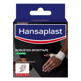 HANSAPLAST Izturīga sporta lenta 2,5 cmx10 m balta, 1 gab