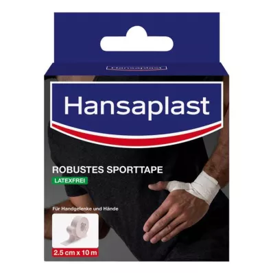 HANSAPLAST Izturīga sporta lenta 2,5 cmx10 m balta, 1 gab
