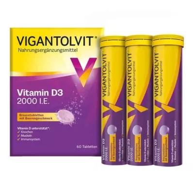 VIGANTOLVIT 2000 I.U. D3 vitamīna putojošas tabletes, 60 gab VIGANTOLVIT 2000 I.U. D3 vitamīna putojošas tabletes, 60 gab