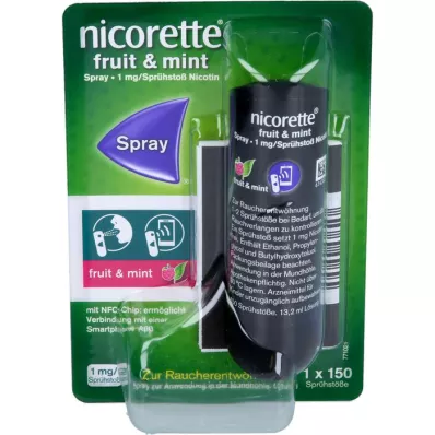NICORETTE Augļi &amp; Piparmētru aerosols 1 mg/smidzinātājs NFC, 1 gab