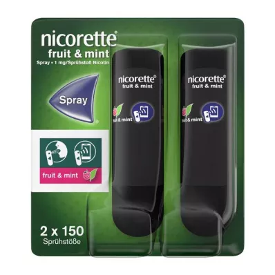NICORETTE Augļi & Piparmētru aerosols 1 mg/smidzinātājs NFC, 2 gab NICORETTE Augļi & Piparmētru aerosols 1 mg/smidzinātājs NFC, 2 gab