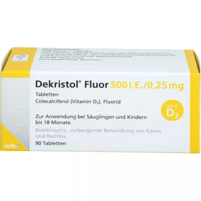 DEKRISTOL Fluors 500 I.U./0,25 mg tabletes, 90 gab