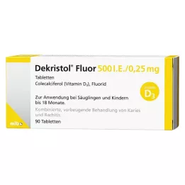 DEKRISTOL Fluors 500 I.U./0,25 mg tabletes, 90 gab