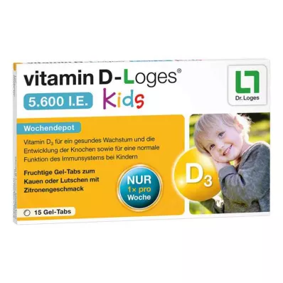 d vitamīns-Loges 5600 starptautiskās vienības bērniem nedēļā (15 gab.)