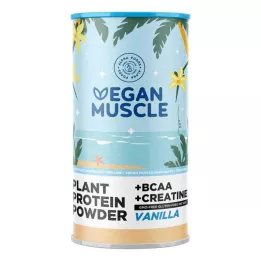 VEGAN MUSCLE Olbaltumvielu vaniļas olu baltums + kreatīna pulveris, 600 g