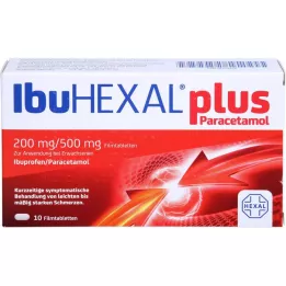 IBUHEXAL plus paracetamols 200 mg/500 mg apvalkotās tabletes, 10 gab