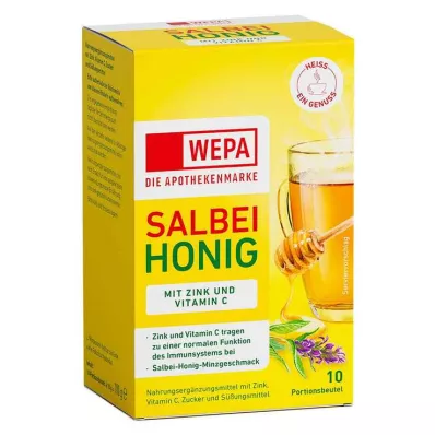 WEPA Salvija + medus + C vitamīns + cinka pulveris, 10X10 g WEPA Salvija + medus + C vitamīns + cinka pulveris, 10X10 g