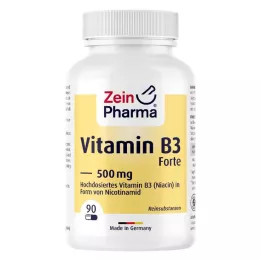 VITAMIN B3 FORTE Niacīns 500 mg kapsulas, 90 gab