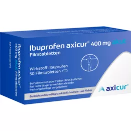 IBUPROFEN axicur 400 mg akūtas apvalkotās tabletes, 50 gab