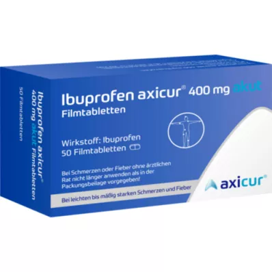 IBUPROFEN axicur 400 mg akūtas apvalkotās tabletes, 50 gab