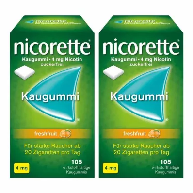 NICORETTE Košļājamā gumija 4 mg freshfruit, 210 gab