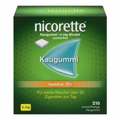 nicorette® košļājamā gumija, svaigi augļi, 4 mg nikotīna, 210 gab