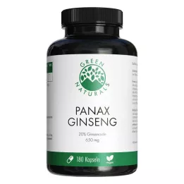 GREEN NATURALS Panax ginseng augstas devas vegāniskās kapsulas, 180 kapsulas
