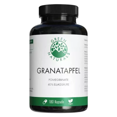 GREEN NATURALS Granātābolu+40% elagīnskābes kapsulas, 180 kapsulas