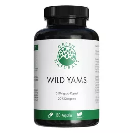 GREEN NATURALS Wild Yam augstas devas vegānu kapsulas, 180 kapsulas