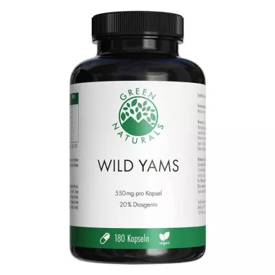 GREEN NATURALS Wild Yam augstas devas vegānu kapsulas, 180 kapsulas GREEN NATURALS Wild Yam augstas devas vegānu kapsulas, 180 kapsulas