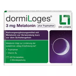 DORMILOGES 3 mg melatonīna un triptofāna apvalkotās tabletes, 60 gab
