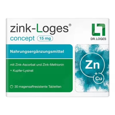 Zinc-Loges concept 15 mg zarnās šķīstošās tabletes, 30 gab Zinc-Loges concept 15 mg zarnās šķīstošās tabletes, 30 gab