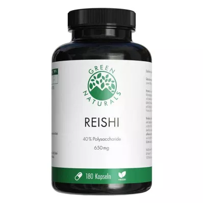 GREEN NATURALS Reishi 650 mg augstas devas vegānu kapsulas, 180 kapsulas